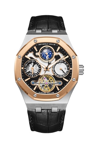 Automatisch Leren en Doublé Roségoud Horloge - Maanstandweergave