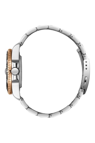 Metalen en Doublé Roségoud Ion Quartz Horloge met Keramiek