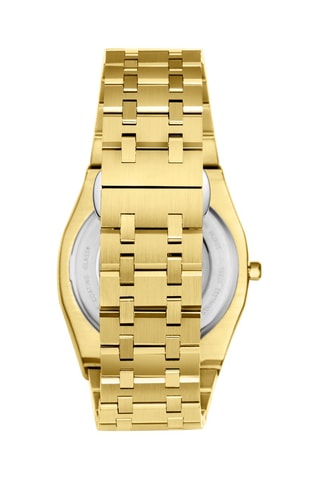 Metalen en Doublé Geelgoud Ion Quartz Horloge met Keramiek