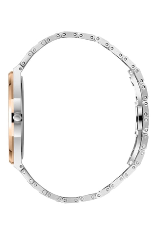 Metalen en Doublé Roségoud Ion Quartz Horloge met Keramiek