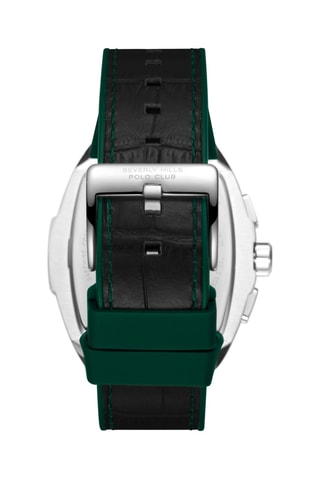 Leren Quartz Horloge - Zwart en Donkergroen