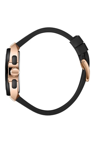 Leren Quartz Horloge - Zwart en Goudkleurig