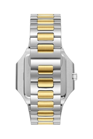 Metalen en Doublé Geelgoud Ion Quartz Horloge met Keramiek