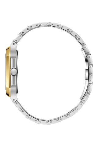 Metalen en Doublé Geelgoud Ion Quartz Horloge met Keramiek