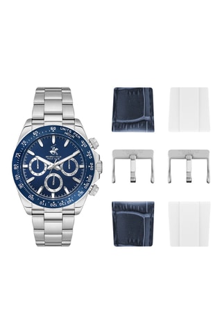 Set Quartz Horloge en 3 Metalen en Keramische Horlogebanden