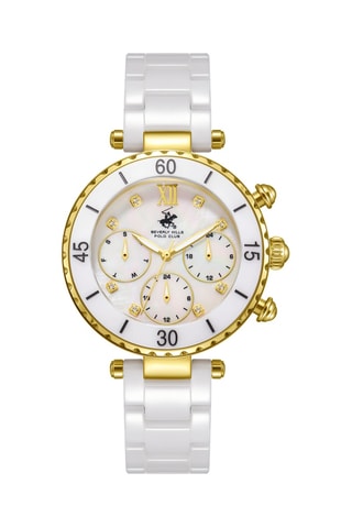 Doublé Geelgoud Ion en Double Wit Ion Quartz Horloge - Tachymeter en Chronograaf 