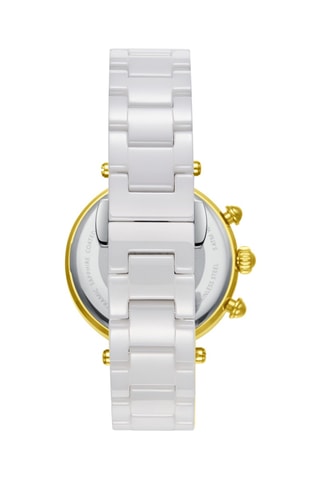 Doublé Geelgoud Ion en Double Wit Ion Quartz Horloge - Tachymeter en Chronograaf 