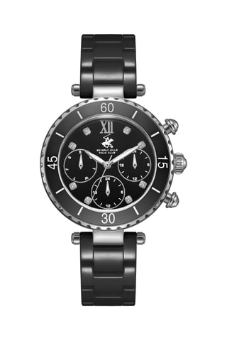 Keramisch en Ion Doublé Zwart Quartz Horloge