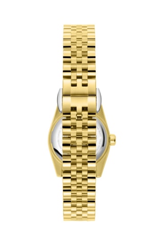 Montre à quartz en plaqué ion or jaune et céramique