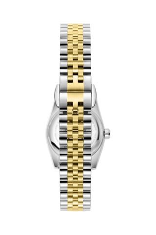 Montre à quartz en plaqué ion or jaune et céramique