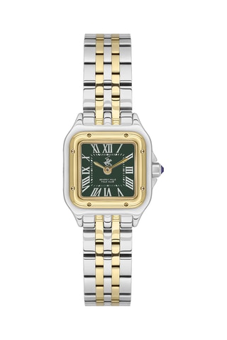 Keramische en Doublé Geelgoud Ion en Doublé Zilver Ion Quartz Horloge