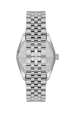 Stalen en Keramisch Quartz Horloge- Zilverkleurig