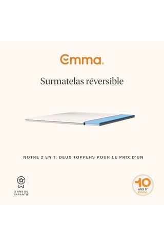 Ensemble protège-matelas réversible Emma et surmatelas Premium Emma