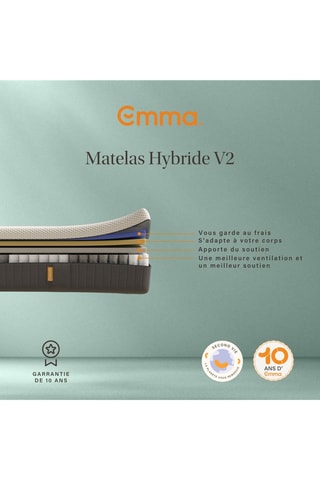 Ensemble 2 oreillers Original Elite recondionné et matelas Hydrid II Emma