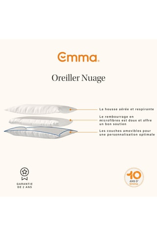 Oreiller Nuage thermorégulé - Moelleux
