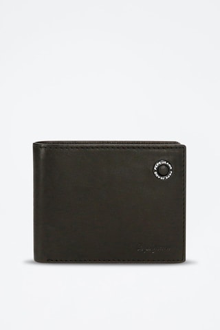 Portefeuille en cuir Badge - Noir