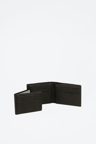 Portefeuille en cuir Badge - Noir