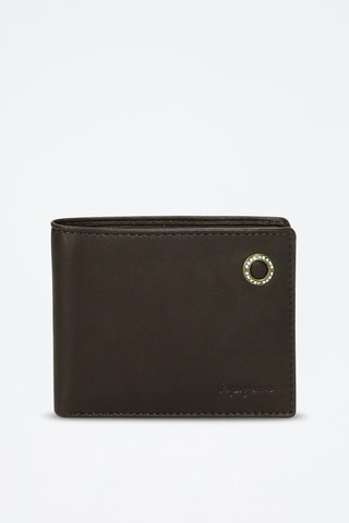 Portefeuille en cuir Badge - Marron