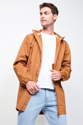 Coupe-vent long à capuche Stockholm - Caramel