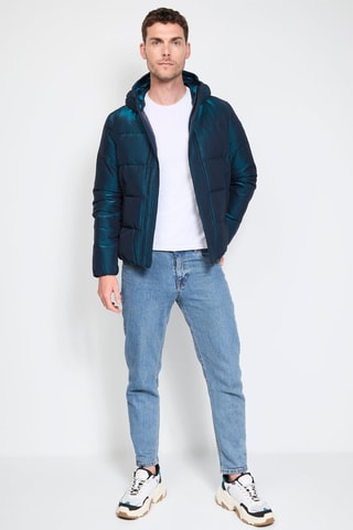 Doudoune à capuche Happy - Bleu canard