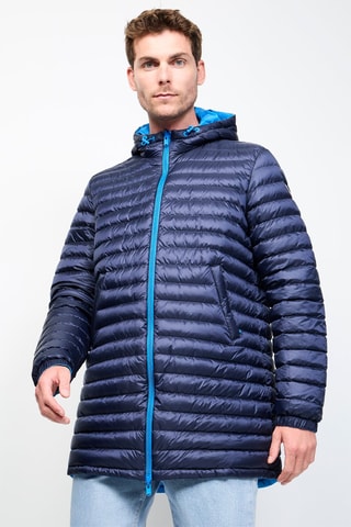 Doudoune longue réversible Amsterdam - Bleu azur