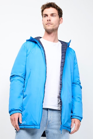 Doudoune longue réversible Amsterdam - Bleu azur