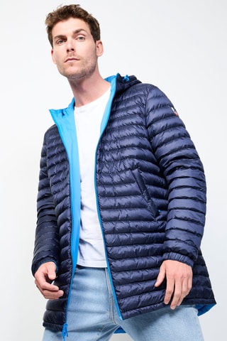 Doudoune longue réversible Amsterdam - Bleu azur