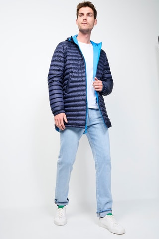 Doudoune longue réversible Amsterdam - Bleu azur