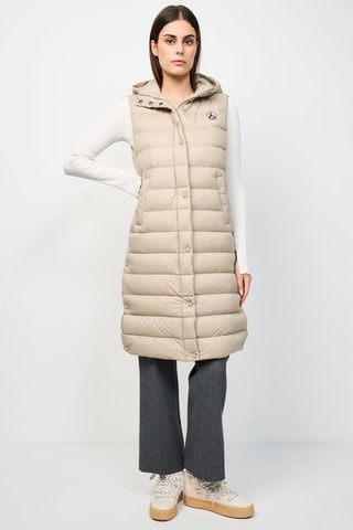 Doudoune longue sans manches Lola - Beige