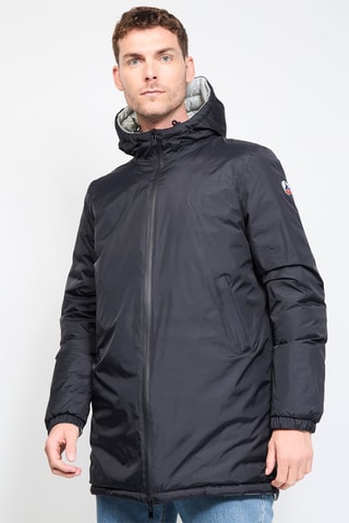 Doudoune longue réversible Amsterdam - Noir et gris clair