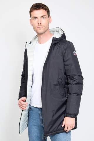 Doudoune longue réversible Amsterdam - Noir et gris clair