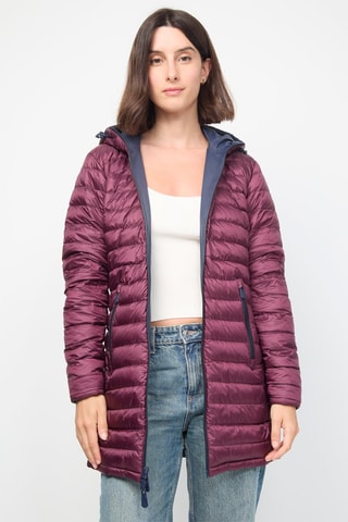 Doudoune longue réversible Moscou - Bleu marine et aubergine