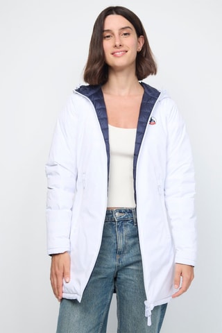 Doudoune longue réversible Moscou - Blanc et bleu marine