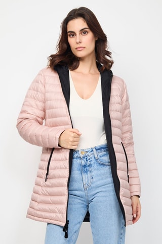 Doudoune réversible Moscou - Noir et rose poudré