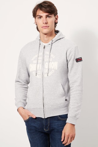 Sweat com capuz Cinzento