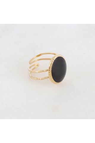 Double bague - Doré et noir