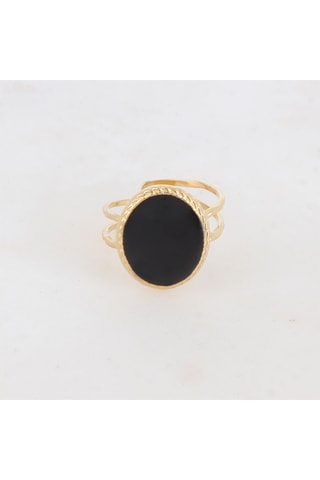 Double bague - Doré et noir