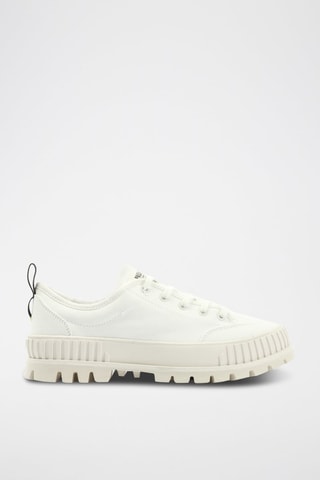 Tennis plateformes en coton biologique Pallashock - Blanc