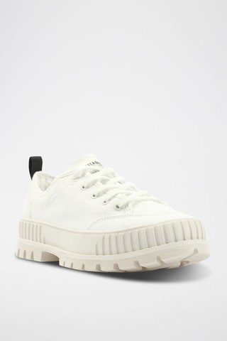 Tennis plateformes en coton biologique Pallashock - Blanc