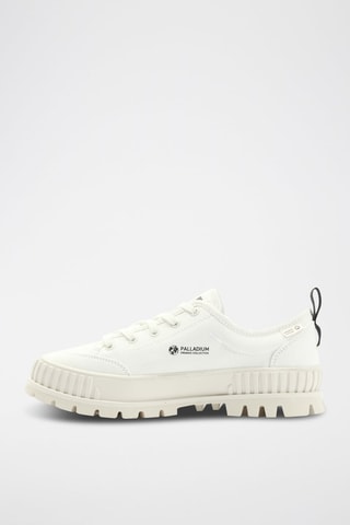 Tennis plateformes en coton biologique Pallashock - Blanc