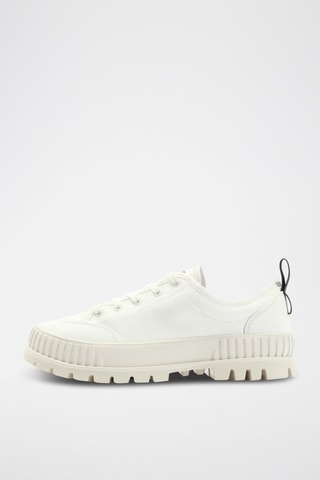 Tennis plateformes en coton biologique Pallashock - Blanc