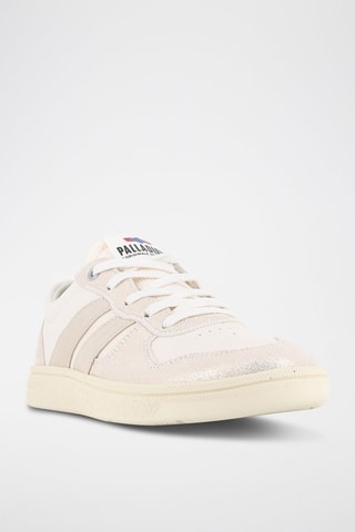 Baskets en cuir Pallacup - Ecru et doré rose