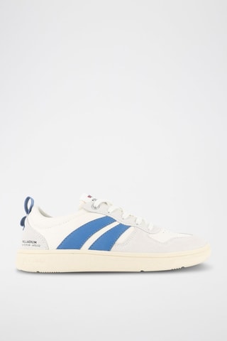 Baskets en cuir Pallacup - Ecru et bleu