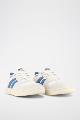 Baskets en cuir Pallacup - Ecru et bleu