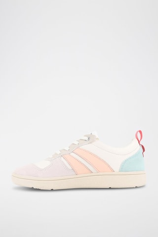 Baskets en cuir Pallacup - Ecru et saumon
