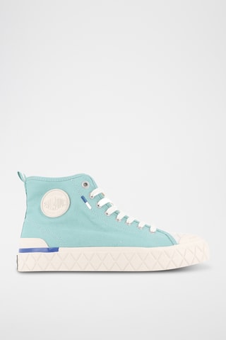 Tennis montantes en coton biologique - Bleu clair