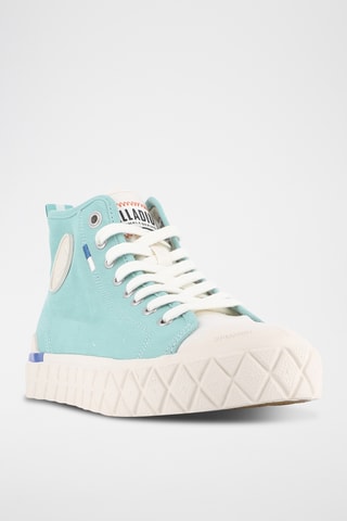 Tennis montantes en coton biologique - Bleu clair