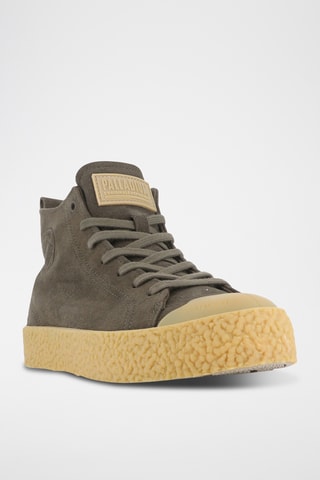 Baskets montantes en nubuck - Kaki