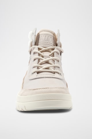 Baskets montantes plateformes en cuir - Beige