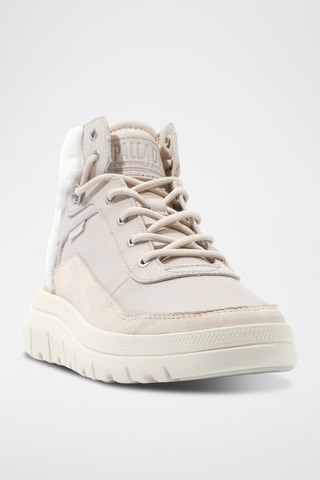 Baskets montantes plateformes en cuir - Beige